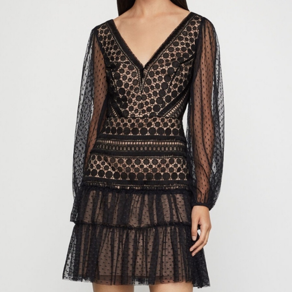 Bcbg Maxazria Black Lace Cocktail Dress - Size 2